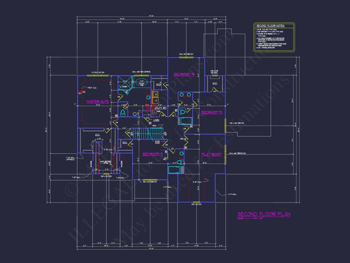 6-Bed Floor Plan Blueprint