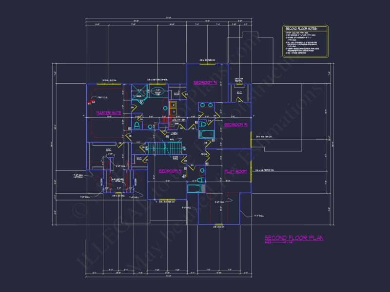 6-Bed Floor Plan Blueprint