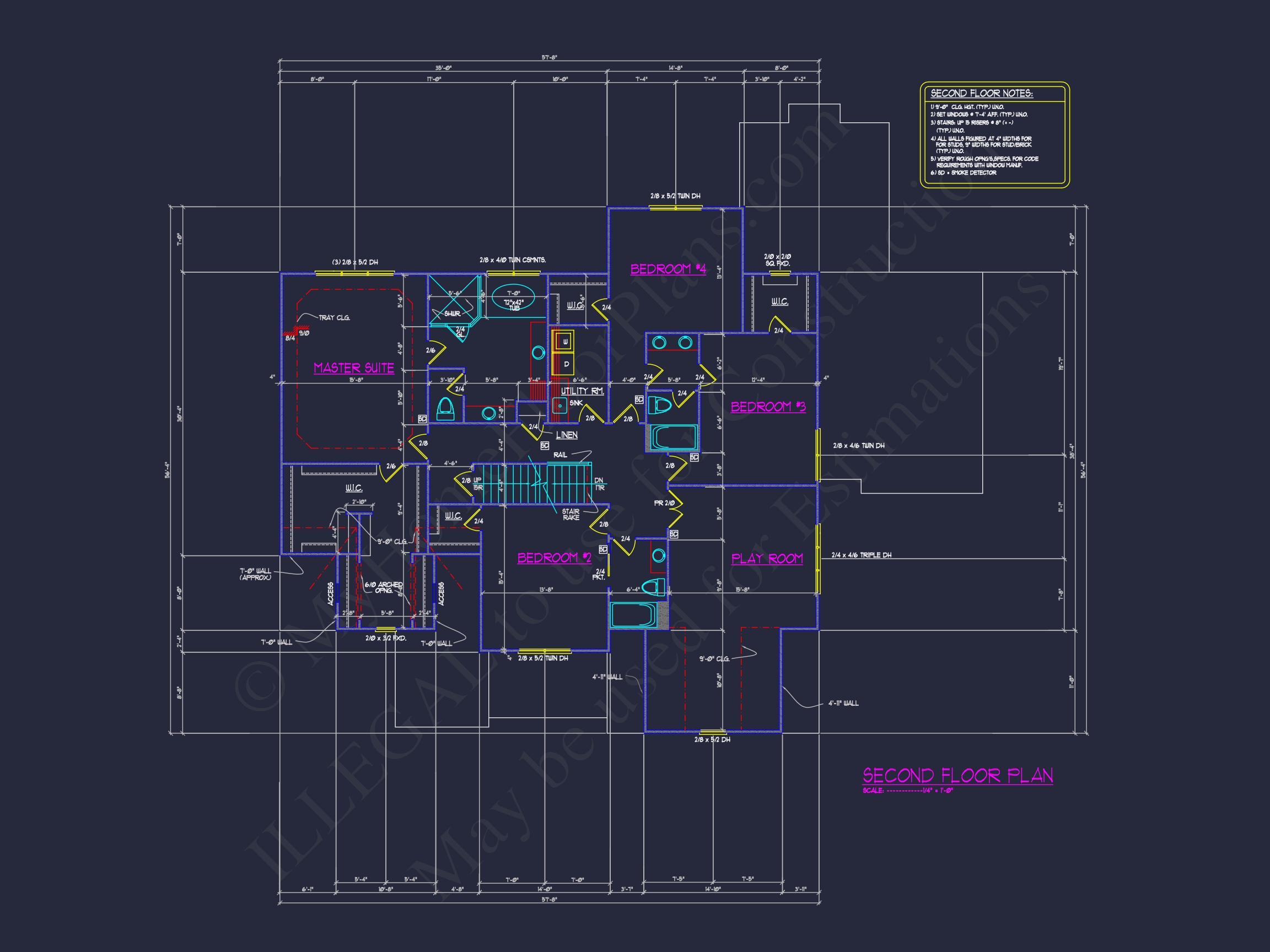 6-Bed Floor Plan Blueprint