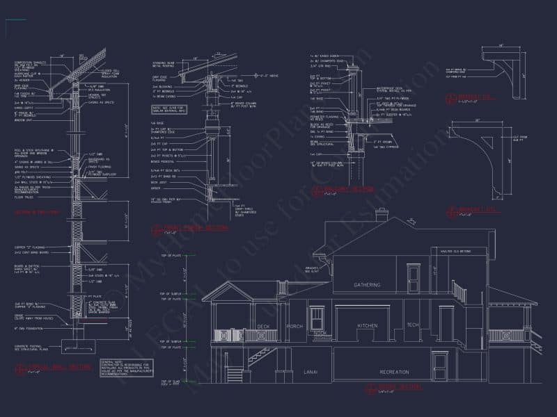 Elegant house Plan with CAD Designs & Blueprint Details
