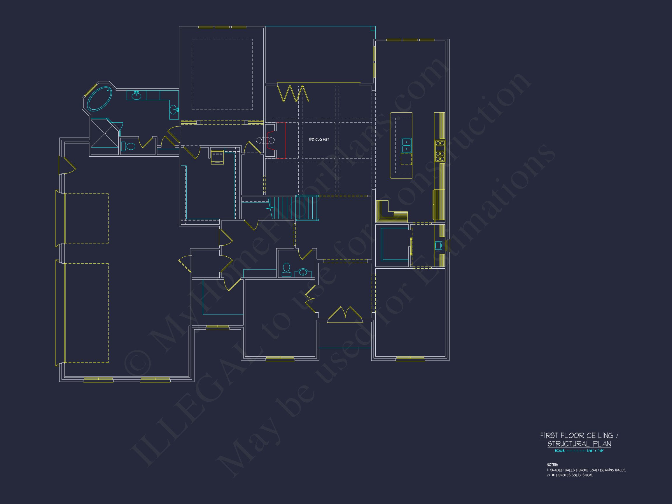 Elegant Home Plan with CAD Designs - Spacious Blueprint Architecture