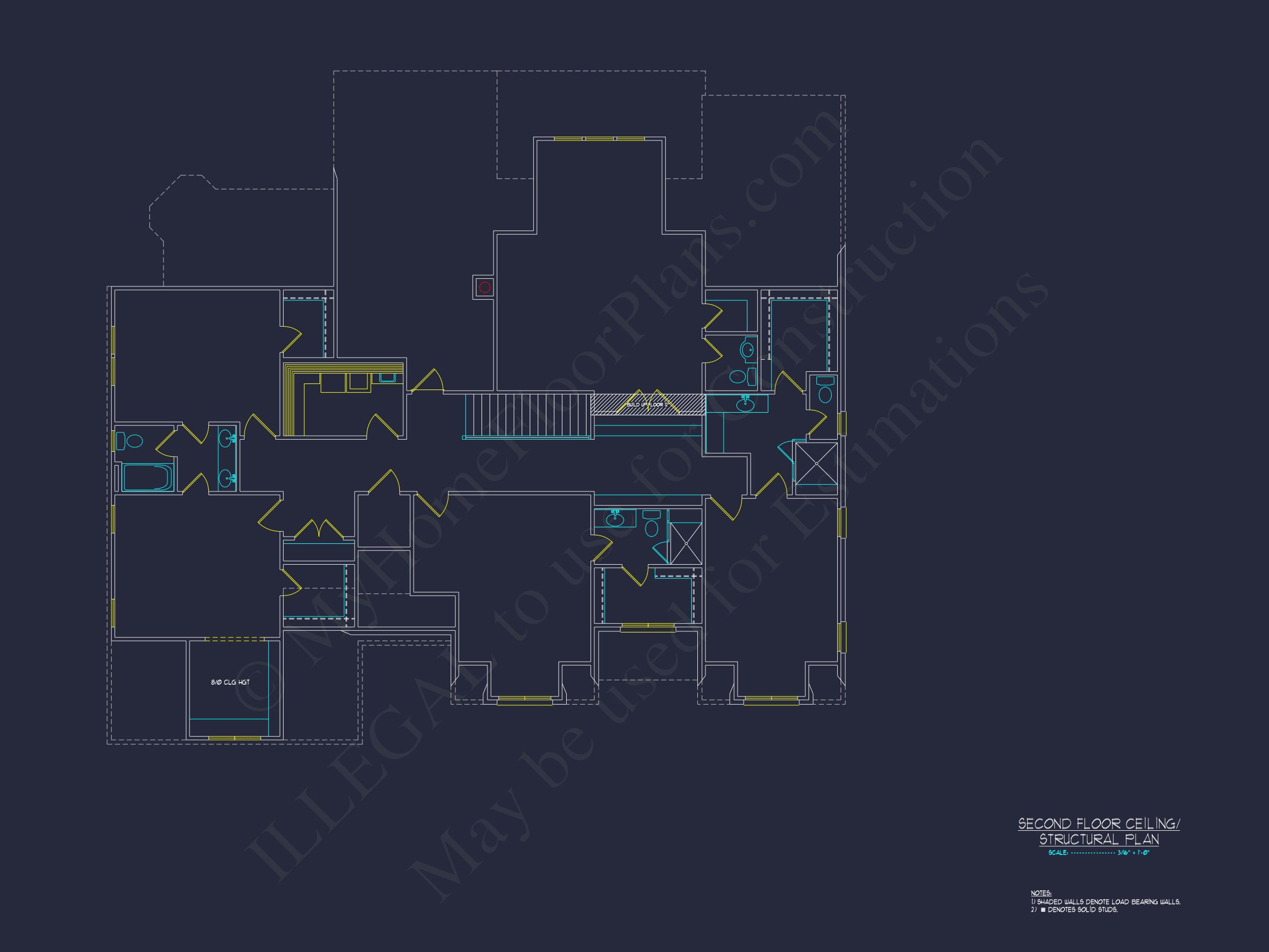 Elegant Home Plan with CAD Designs - Spacious Blueprint Architecture