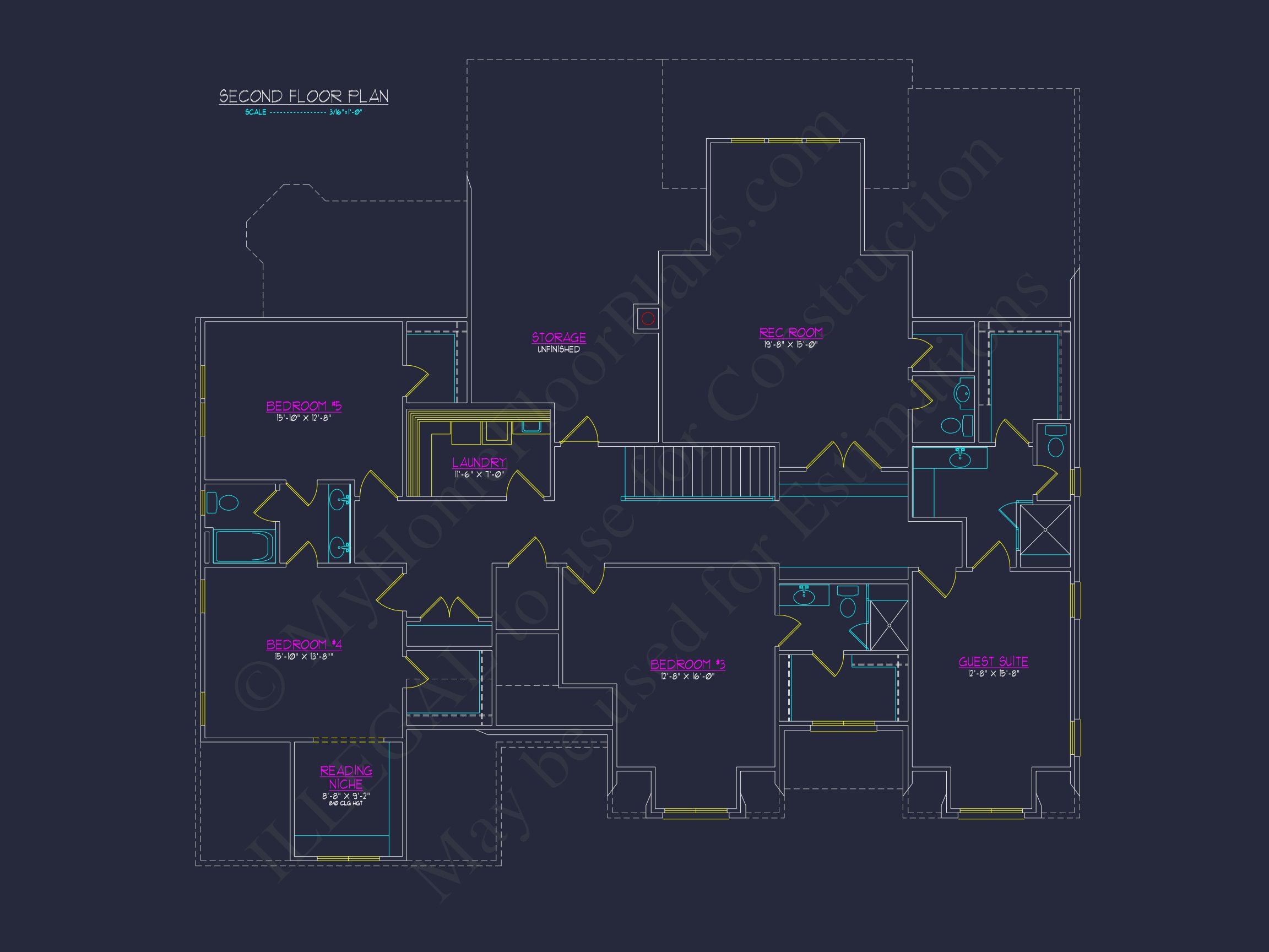 Elegant Home Plan with CAD Designs - Spacious Blueprint Architecture