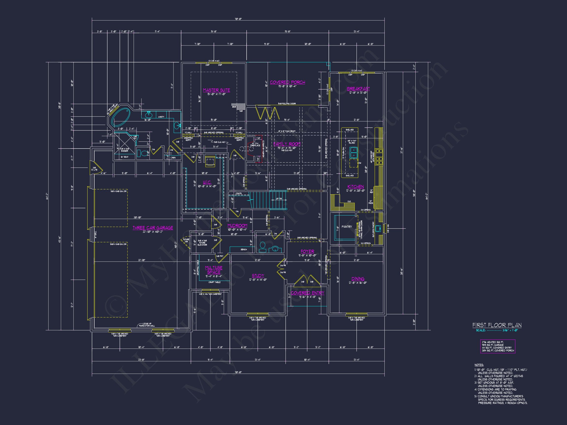 Elegant Home Plan with CAD Designs - Spacious Blueprint Architecture