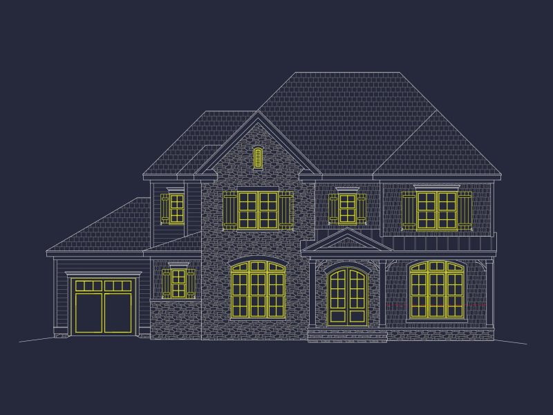 Elegant house Plan with CAD Designs and Traditional Blueprint