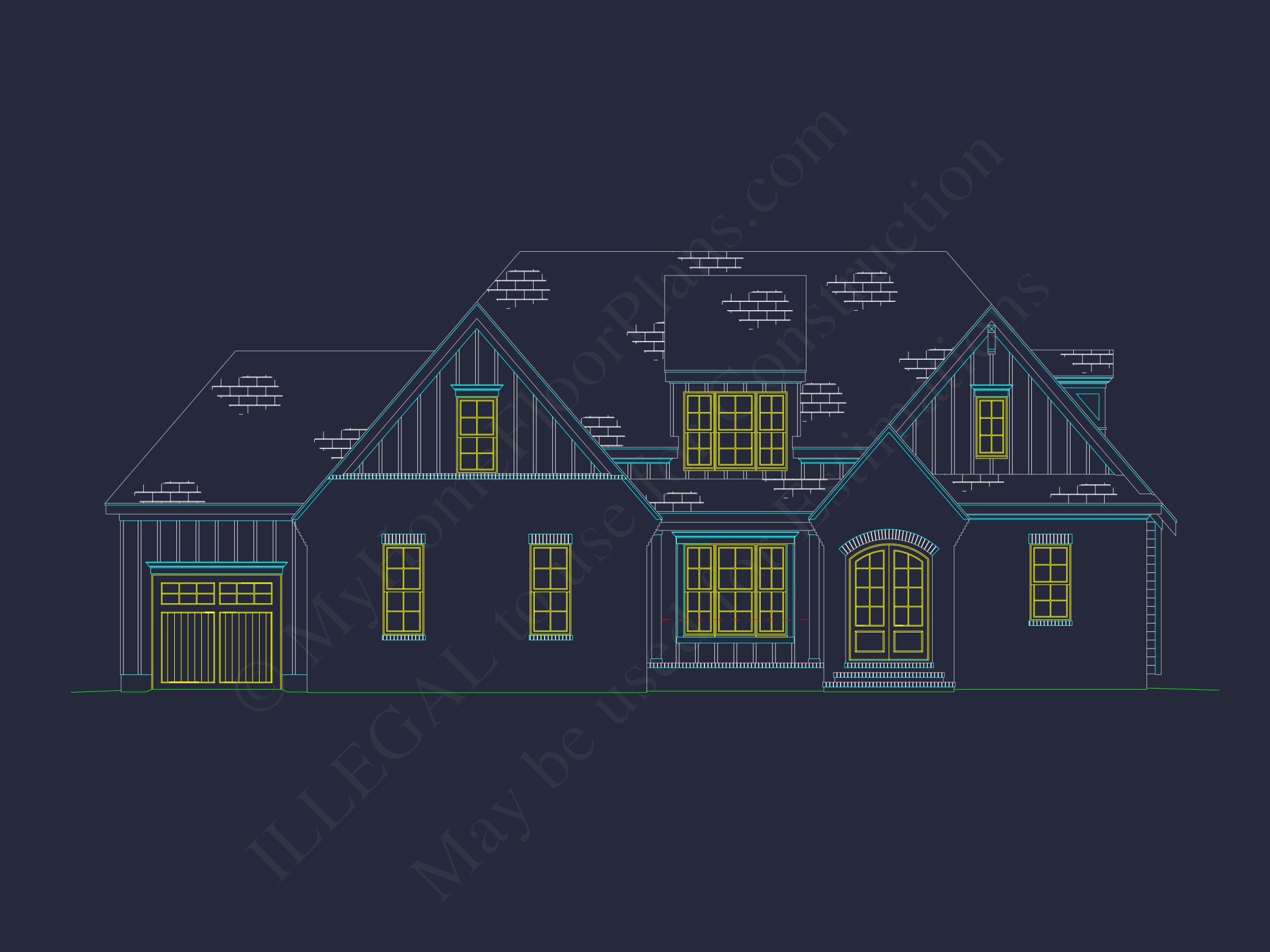 Elegant house Plan with CAD Floor Designs and Architecture