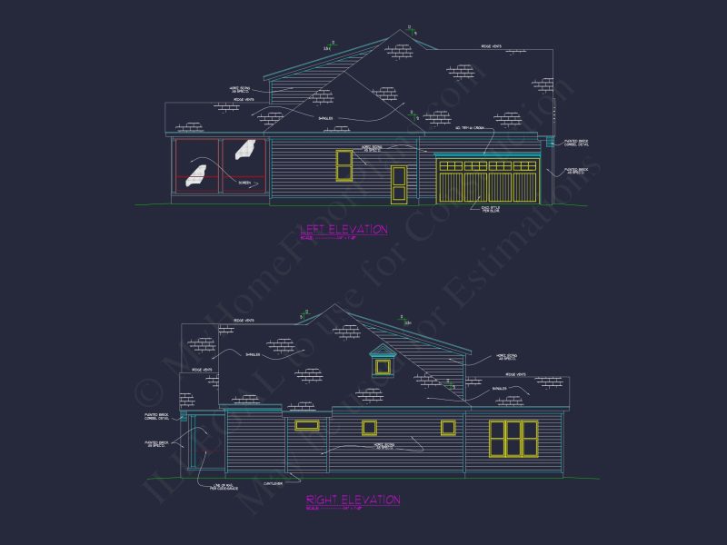 Elegant house Plan with CAD Floor Designs and Architecture