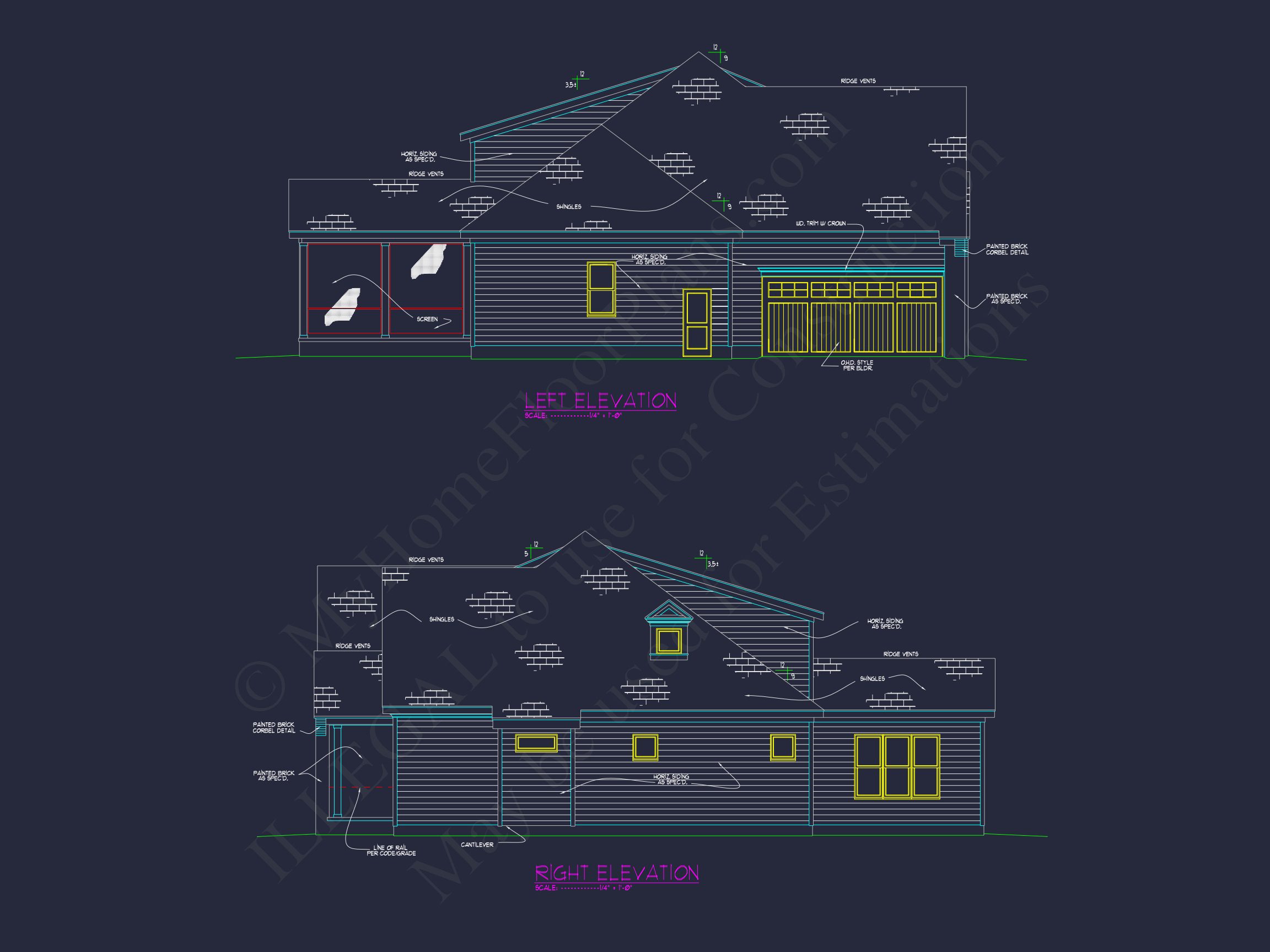 Elegant house Plan with CAD Floor Designs and Architecture