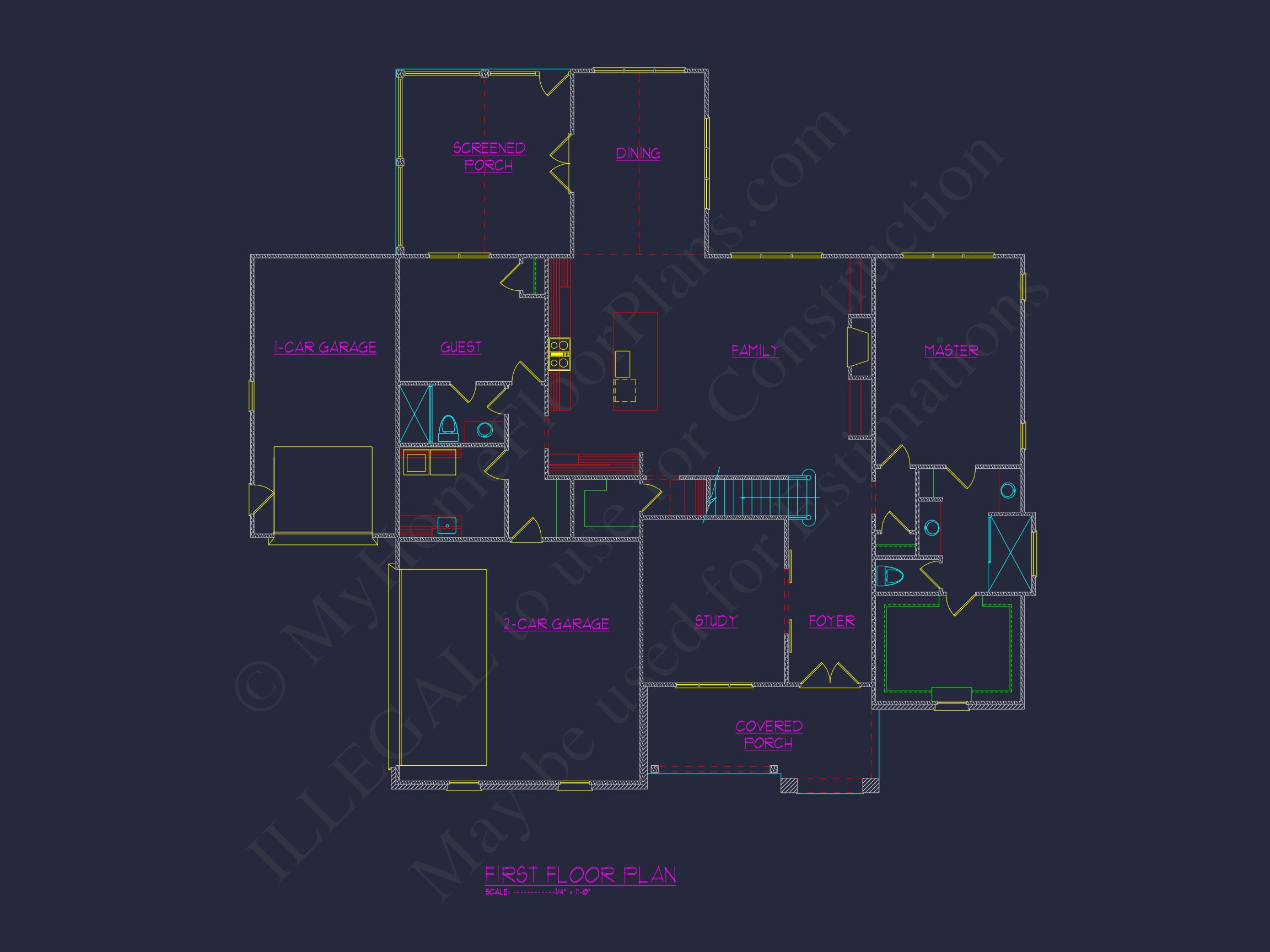 Elegant house Plan with CAD Floor Designs and Architecture