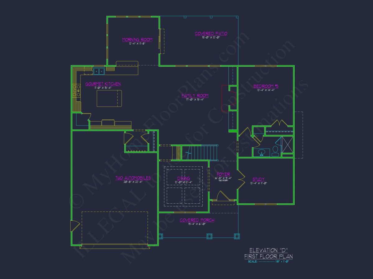 Elegant house Plan with CAD Floor Plan and Architectural Designs