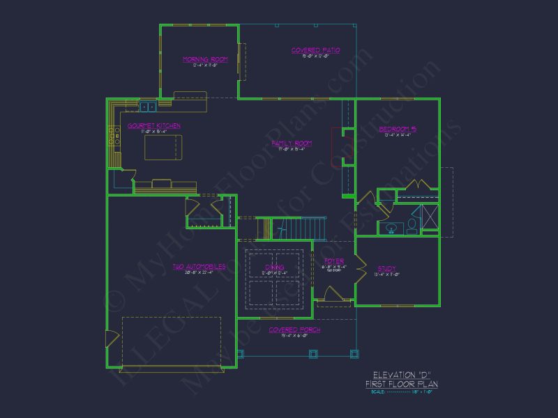 Elegant house Plan with CAD Floor Plan and Architectural Designs