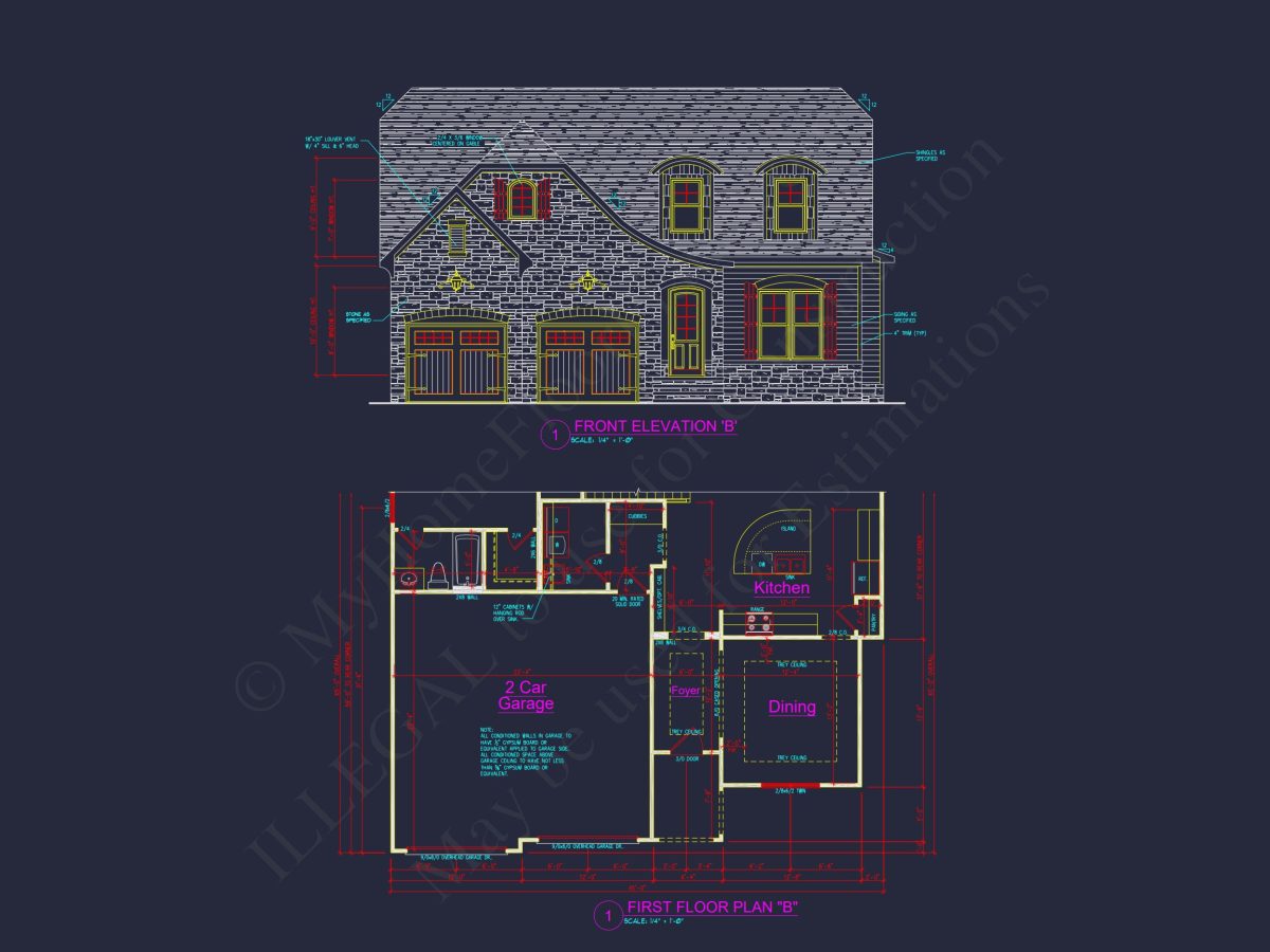 Elegant house Plan with Craftsman Features and Detailed Blueprint