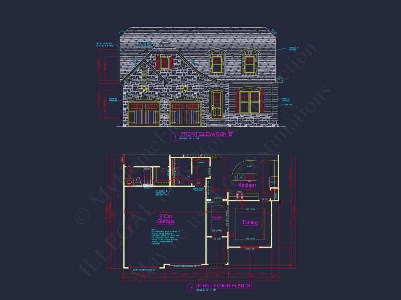 Elegant house Plan with Craftsman Features and Detailed Blueprint