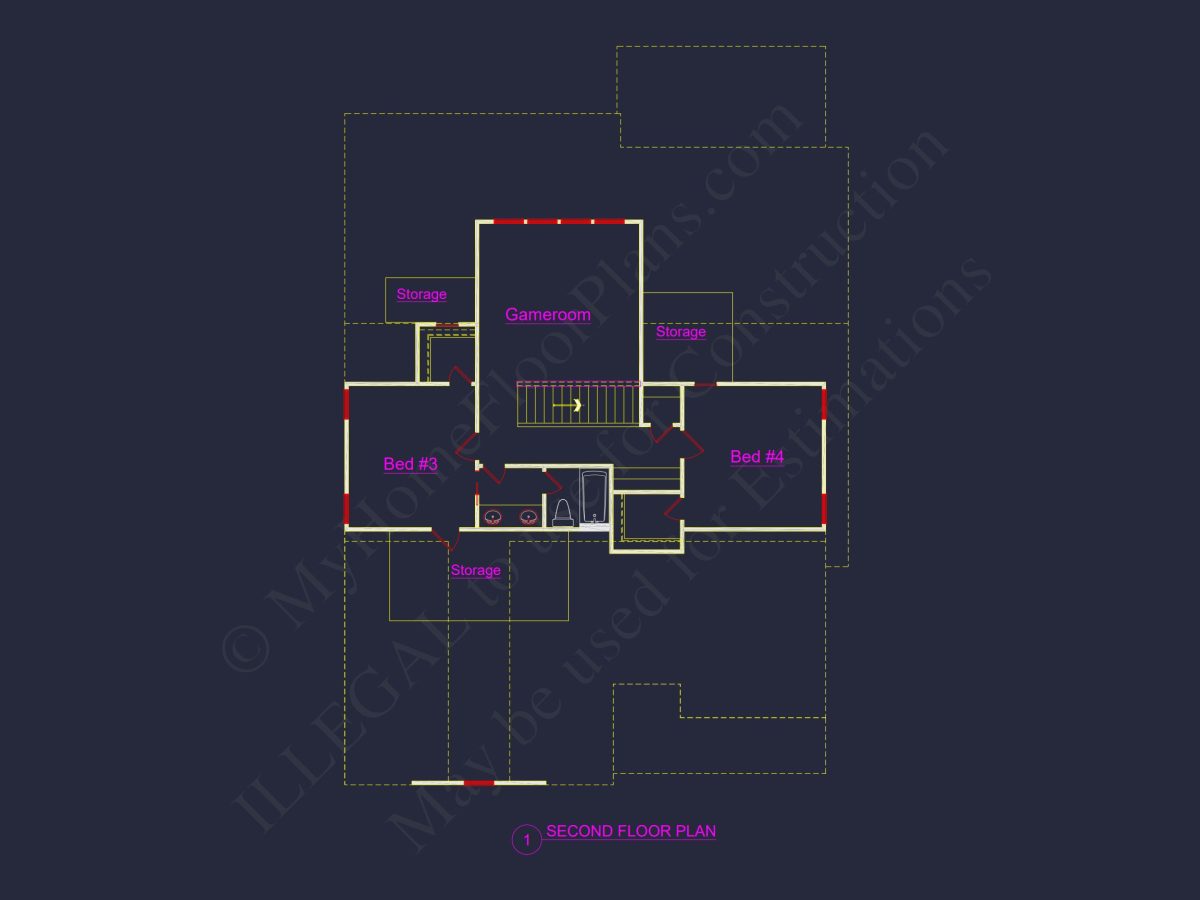 Elegant house Plan with Craftsman Features and Detailed Blueprint