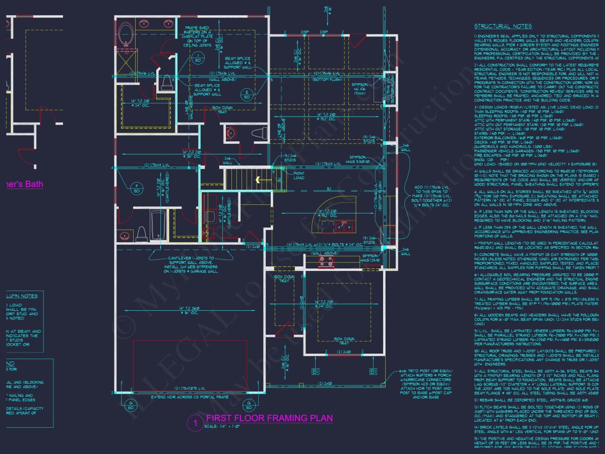 Elegant house Plan with Craftsman Features and Detailed Blueprint