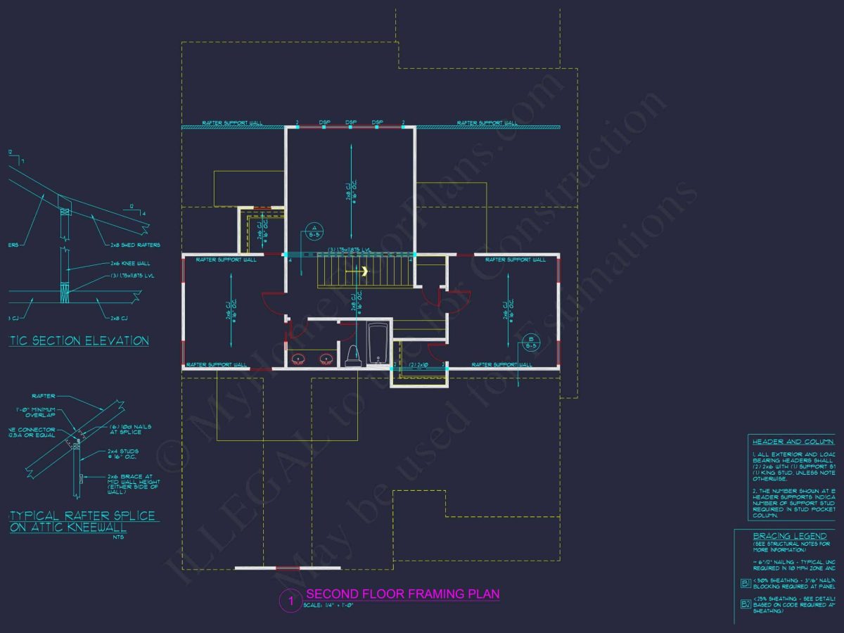 Elegant house Plan with Craftsman Features and Detailed Blueprint