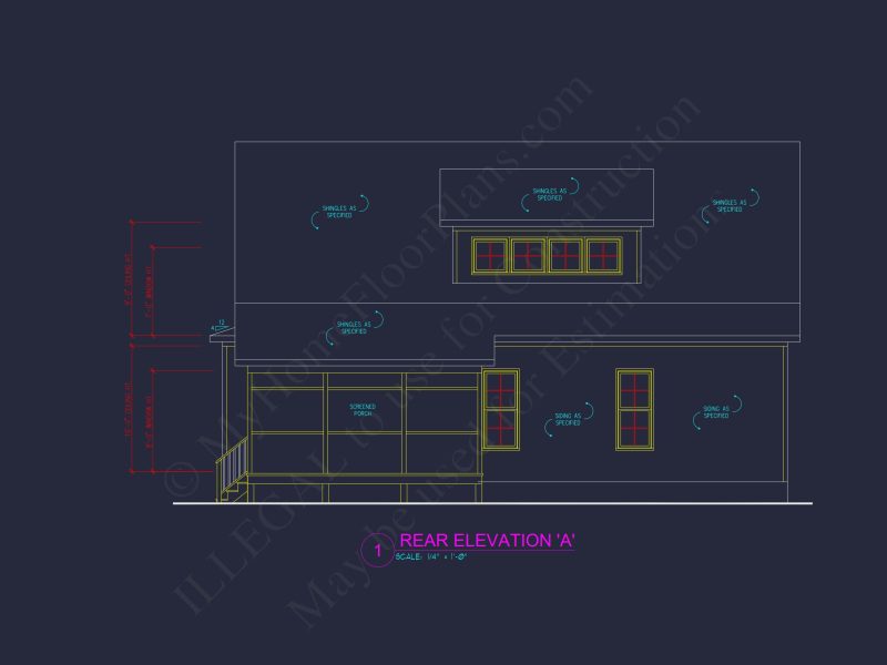 Elegant house Plan with Craftsman Features and Detailed Blueprint