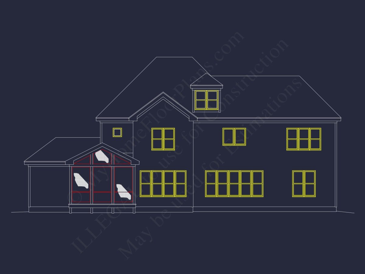 Elegant house Plan with Detailed Blueprint Designs and CAD Architecture