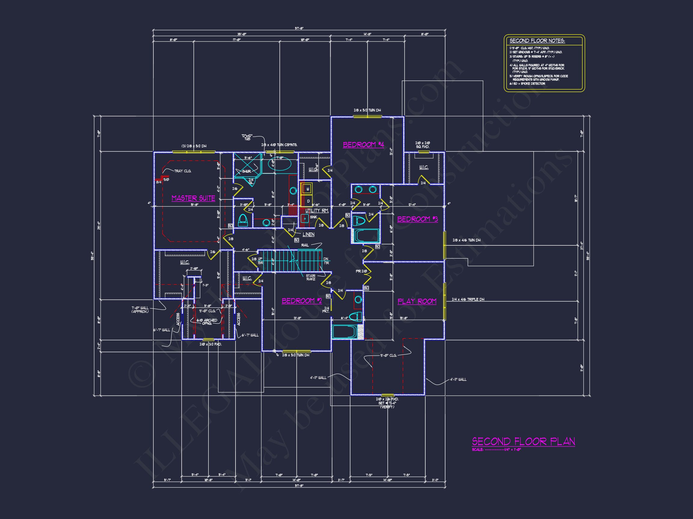 Elegant house Plan with Detailed Blueprint Designs and CAD Architecture