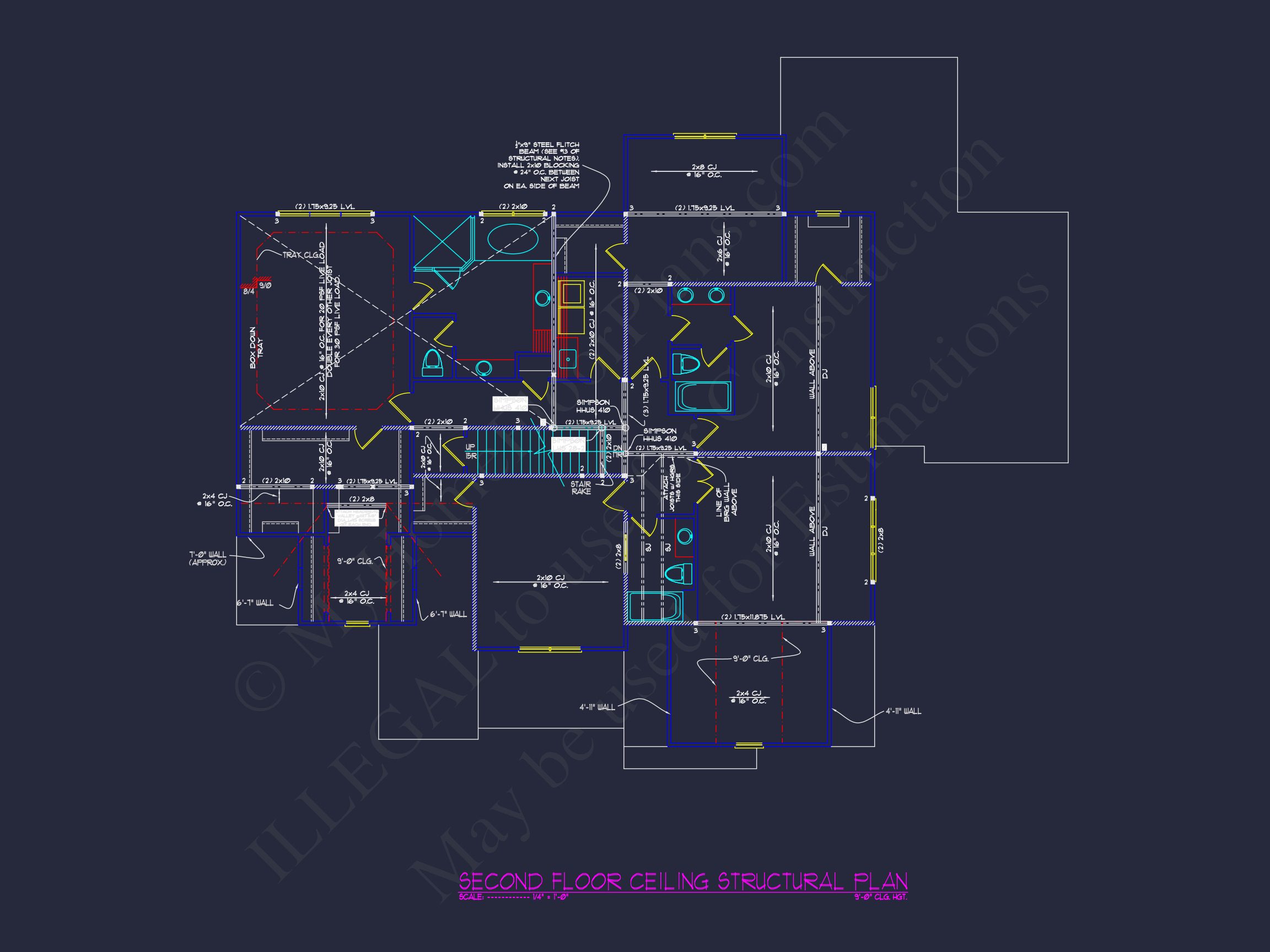 Elegant house Plan with Detailed Blueprint Designs and CAD Architecture