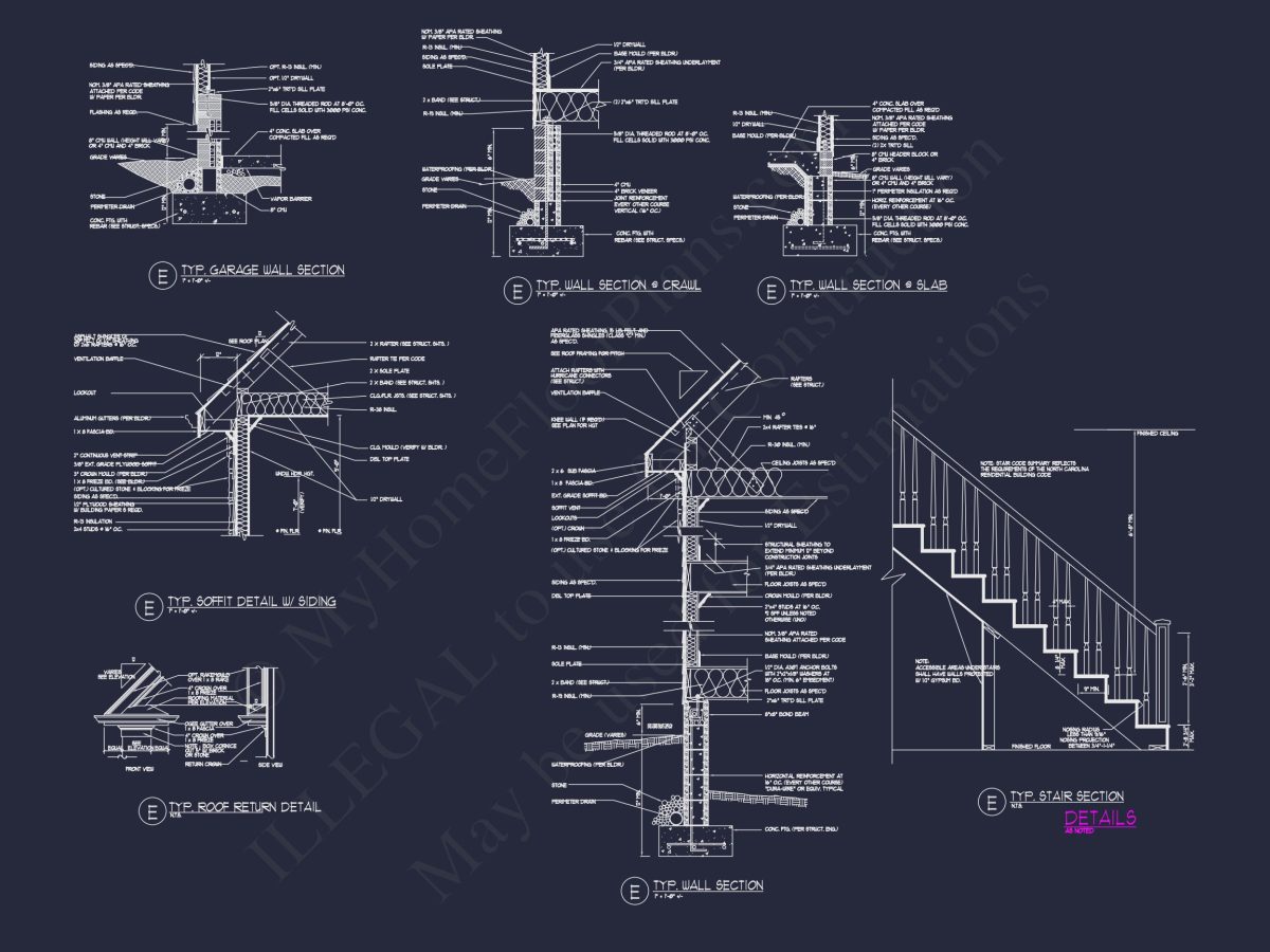 Elegant house Plan with Detailed Blueprint Designs and CAD Architecture