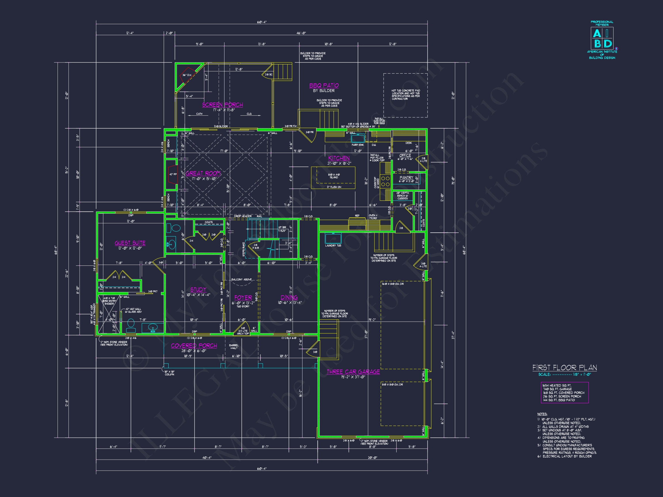 Elegant Home Plan with Detailed Blueprint & Modern Architecture