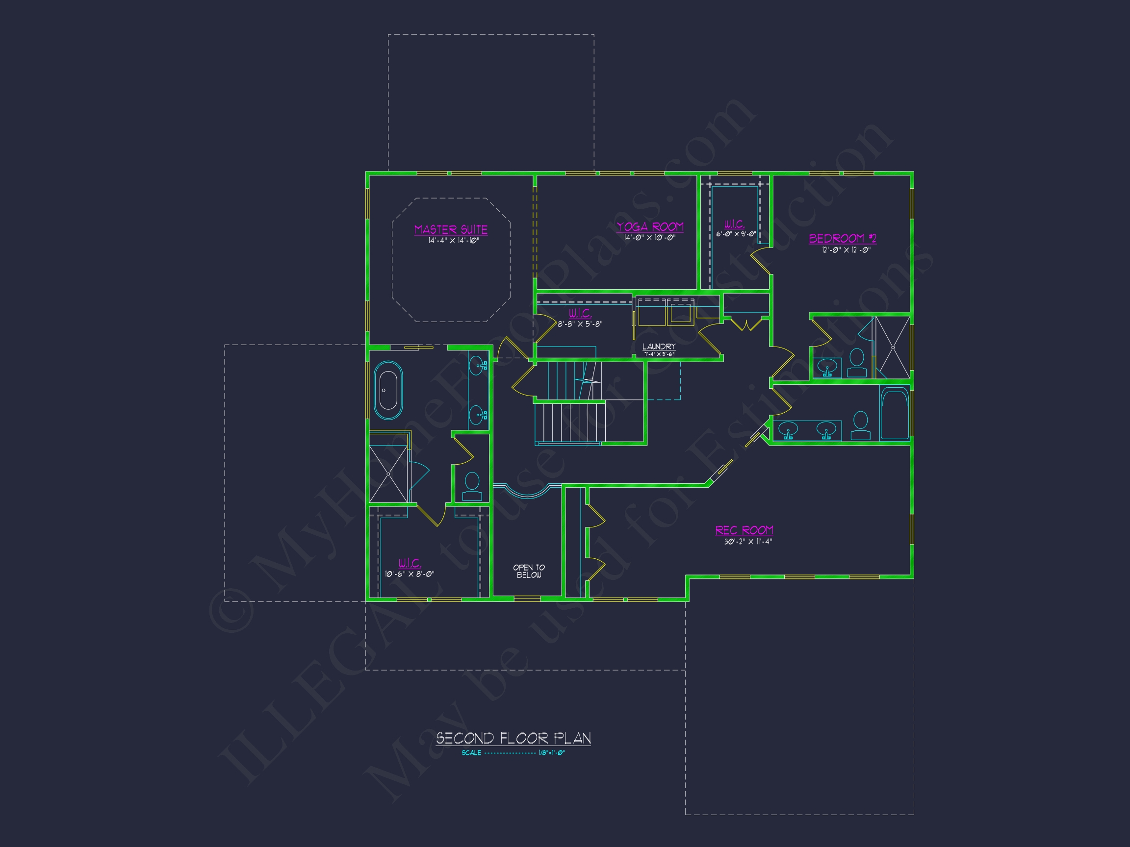 Elegant Home Plan with Detailed Blueprint & Modern Architecture