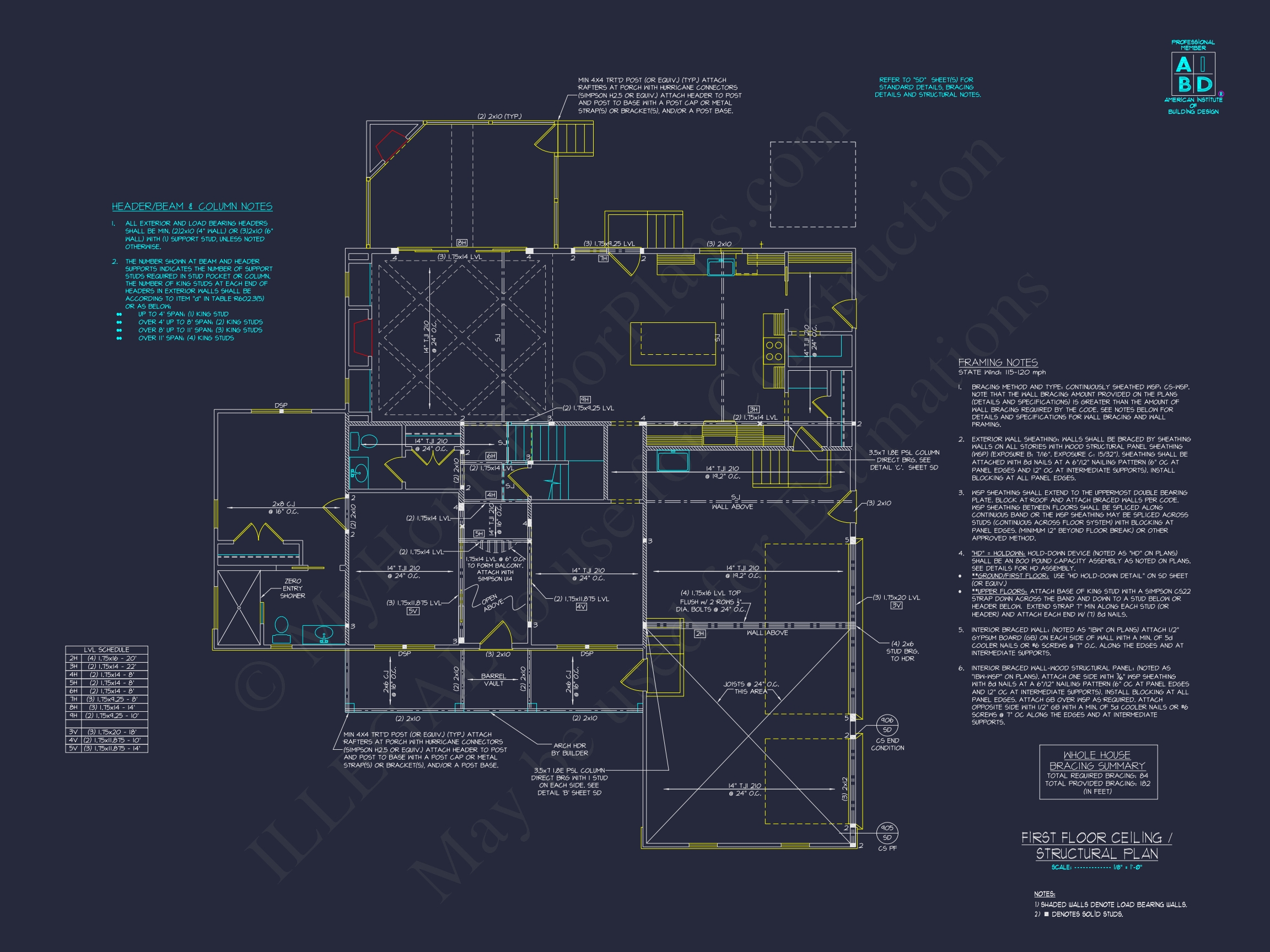 Elegant Home Plan with Detailed Blueprint & Modern Architecture