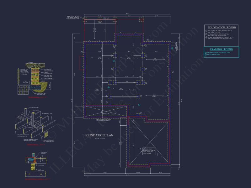 Elegant house Plan with Detailed Blueprint for Designers and Builders
