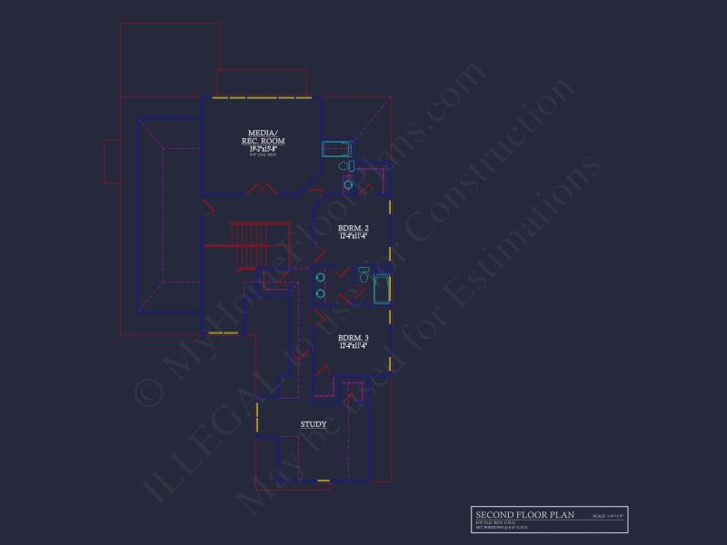 Elegant house Plan with Detailed Blueprint for Designers and Builders
