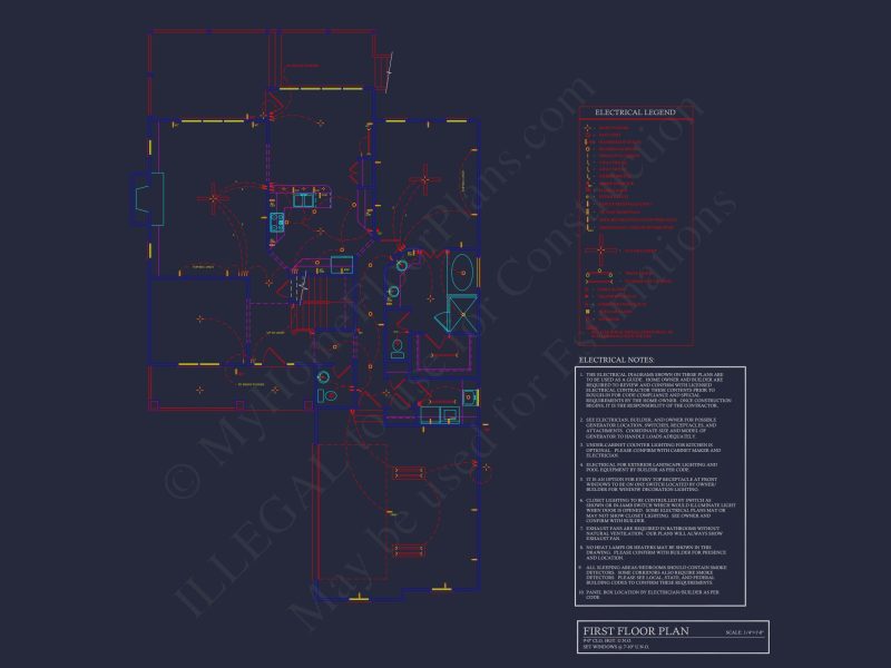 Elegant house Plan with Detailed Blueprint for Designers and Builders