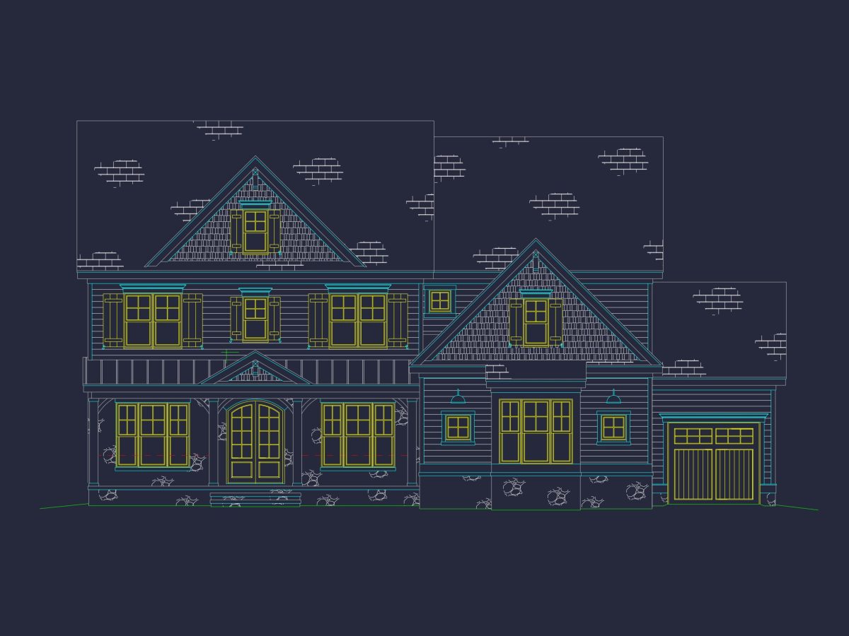 Elegant house Plan with Detailed Blueprint, CAD, and Architecture Designs