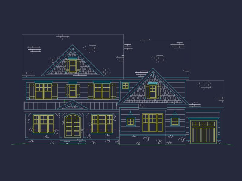 Elegant house Plan with Detailed Blueprint, CAD, and Architecture Designs