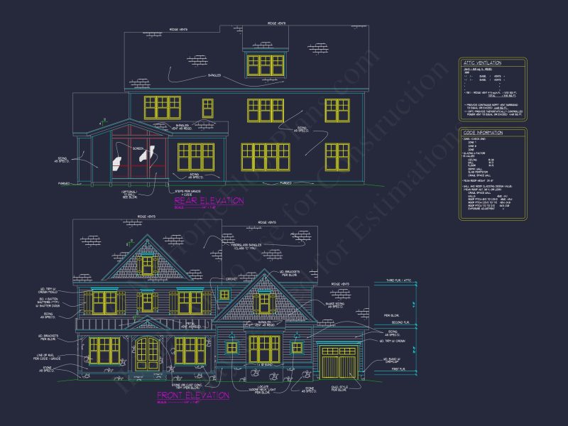 Elegant house Plan with Detailed Blueprint, CAD, and Architecture Designs