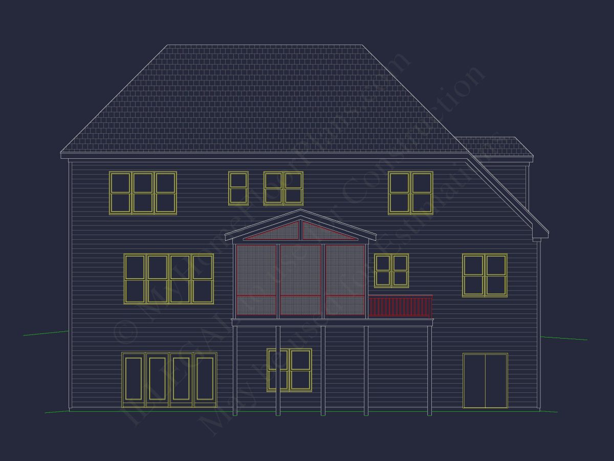 Elegant house Plan with Detailed Blueprints and 2-Story Design