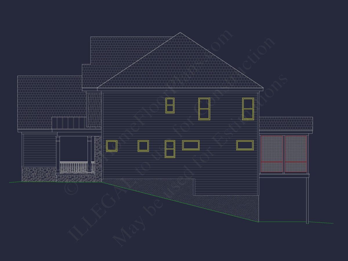 Elegant house Plan with Detailed Blueprints and 2-Story Design
