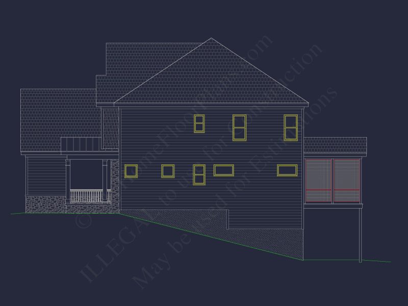 Elegant house Plan with Detailed Blueprints and 2-Story Design