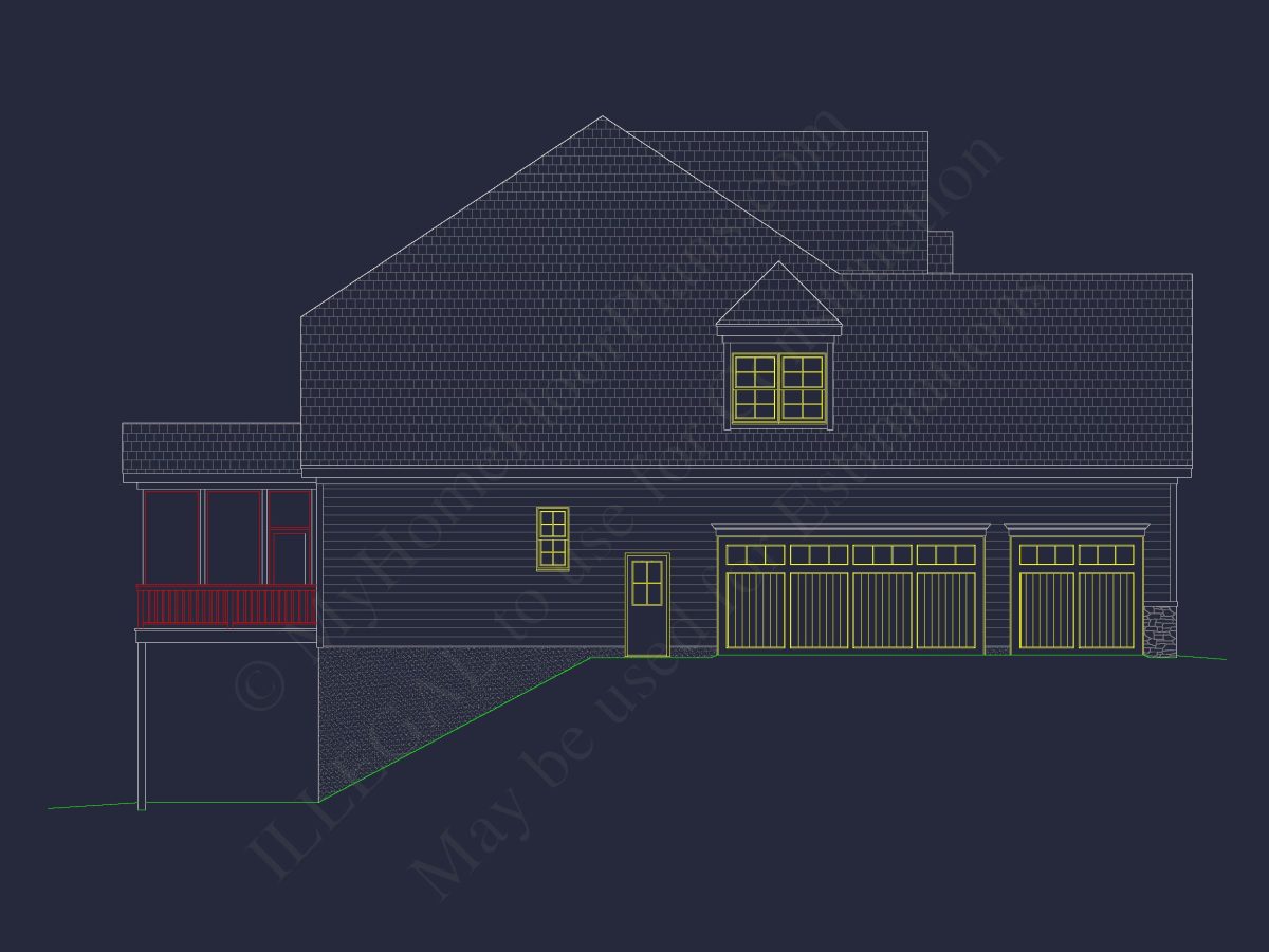 Elegant house Plan with Detailed Blueprints and 2-Story Design