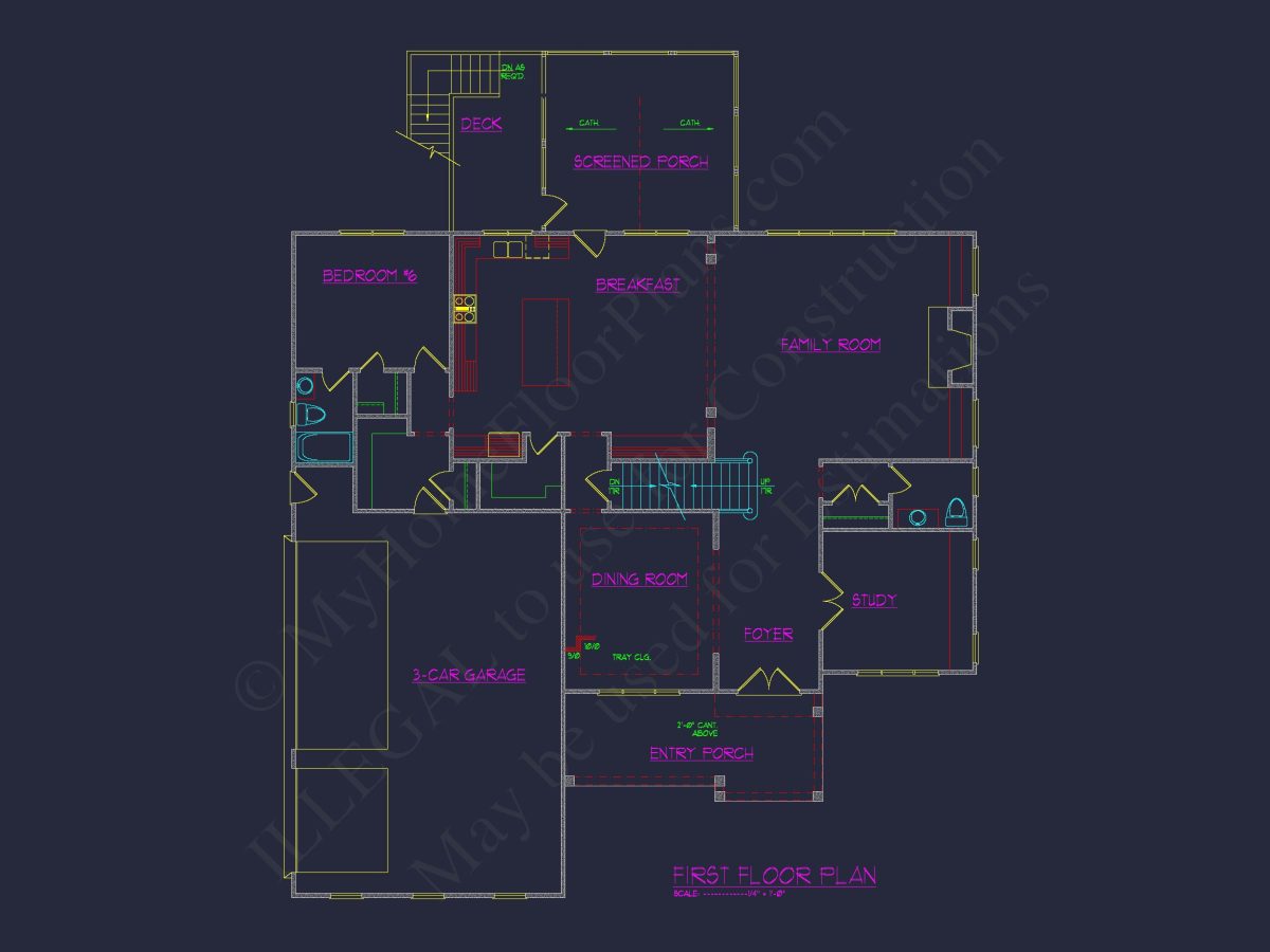 Elegant house Plan with Detailed Blueprints and 2-Story Design
