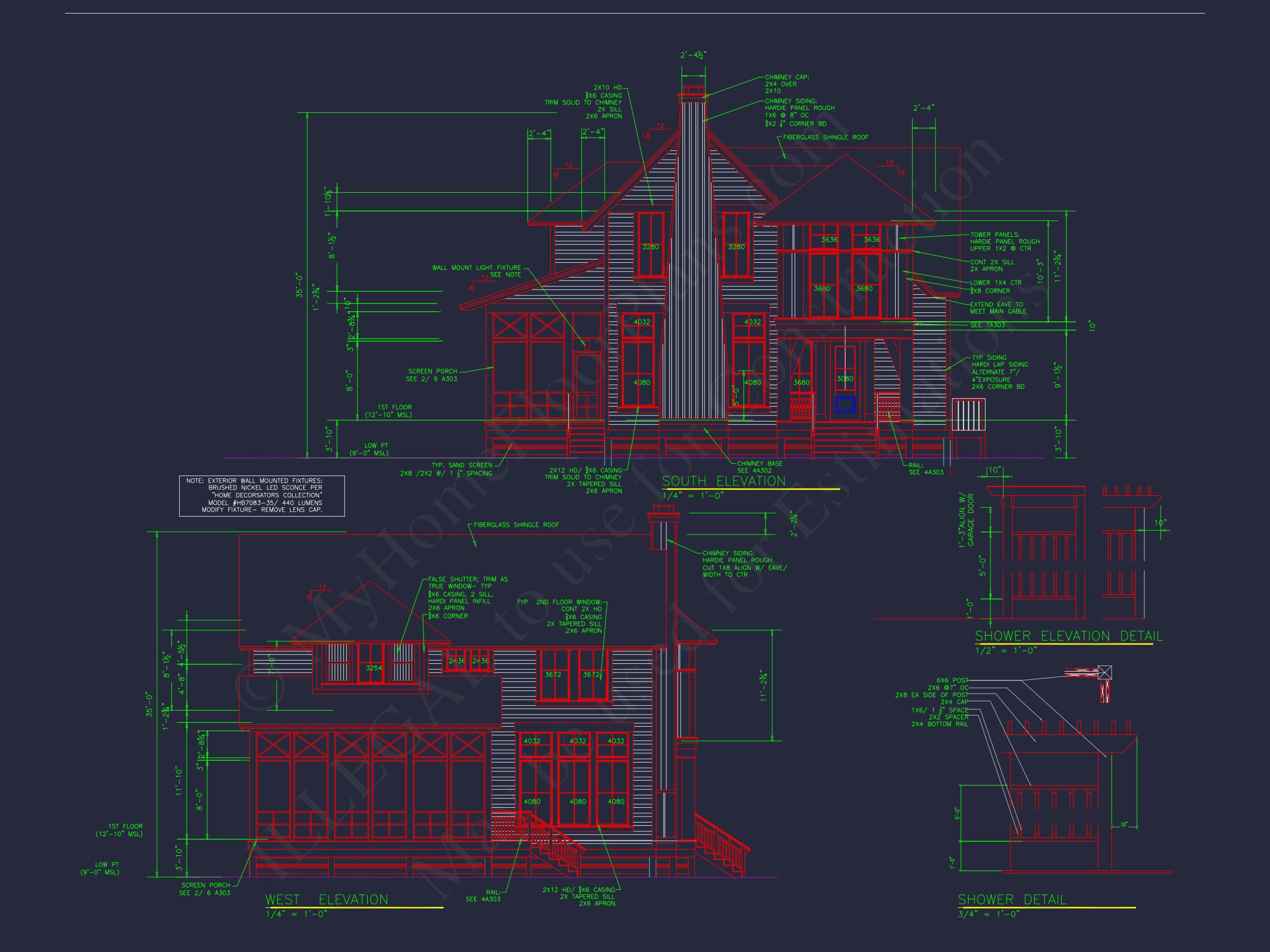 Elegant house Plan with Detailed CAD Blueprint Designs