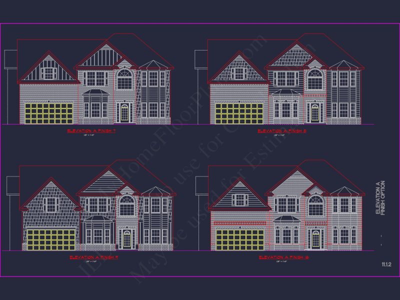 Elegant house Plan with Detailed CAD Blueprint Designs