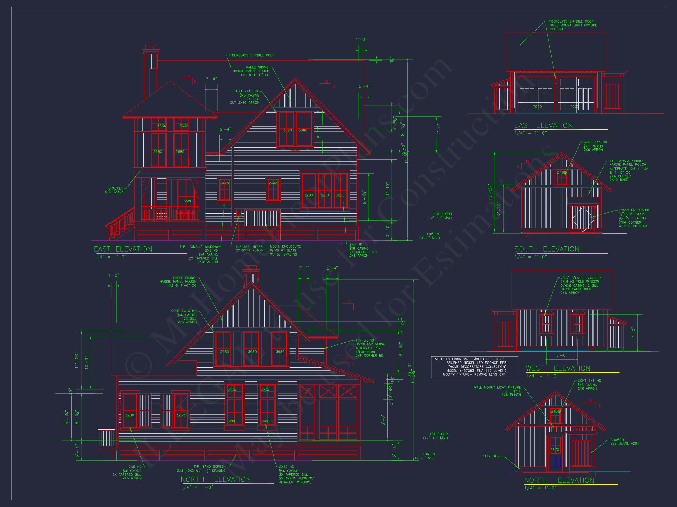 Elegant house Plan with Detailed CAD Blueprint Designs