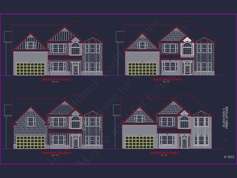 Elegant house Plan with Detailed CAD Blueprint Designs