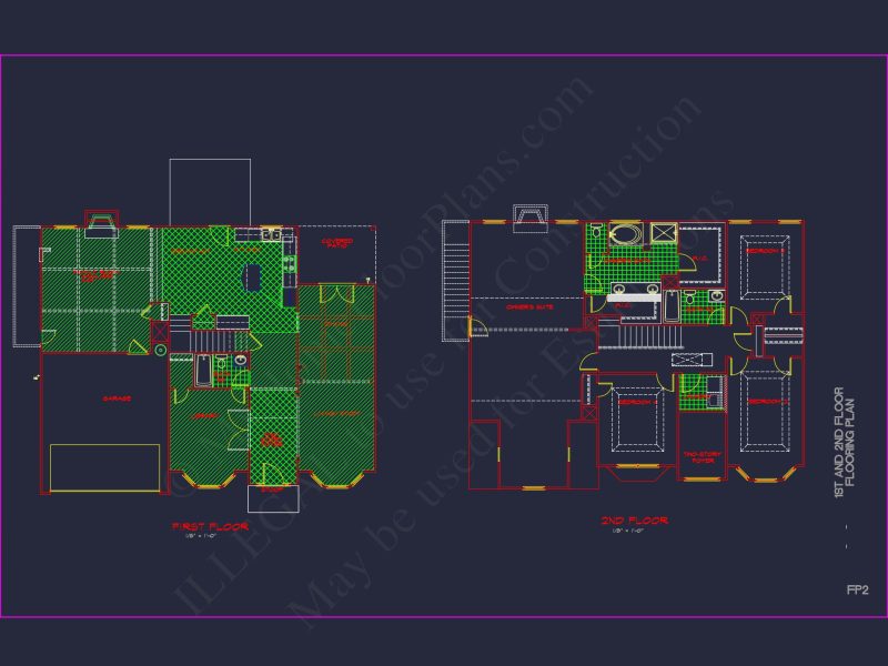 Elegant house Plan with Detailed CAD Blueprint Designs