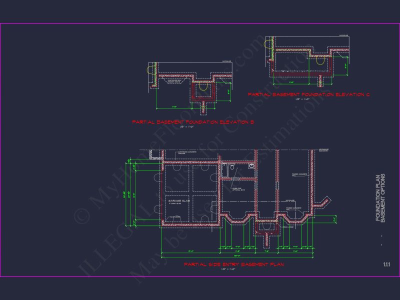 Elegant house Plan with Detailed CAD Blueprint Designs