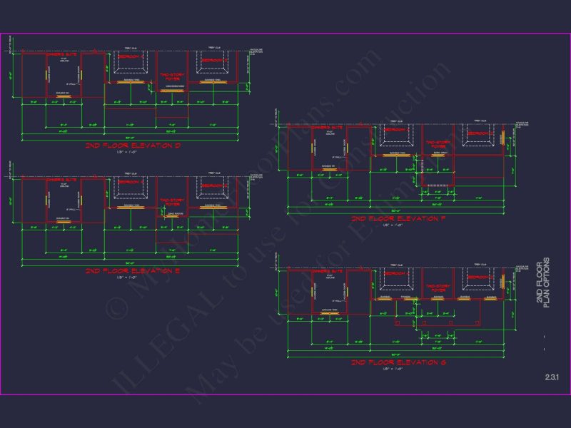 Elegant house Plan with Detailed CAD Blueprint Designs