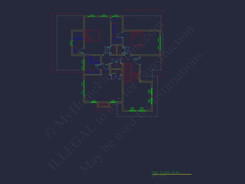 Elegant house Plan with Detailed CAD Blueprint Designs