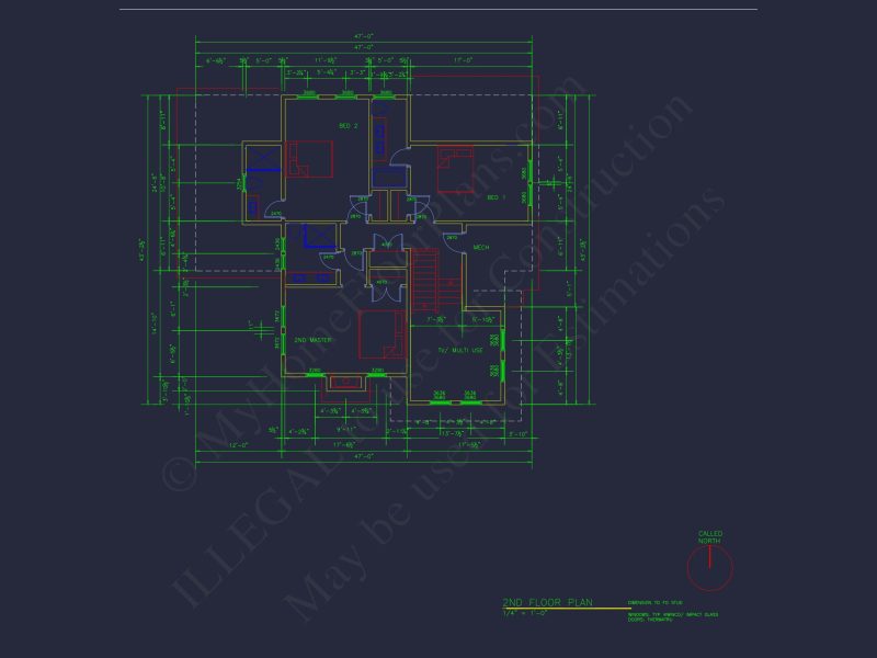 Elegant house Plan with Detailed CAD Blueprint Designs