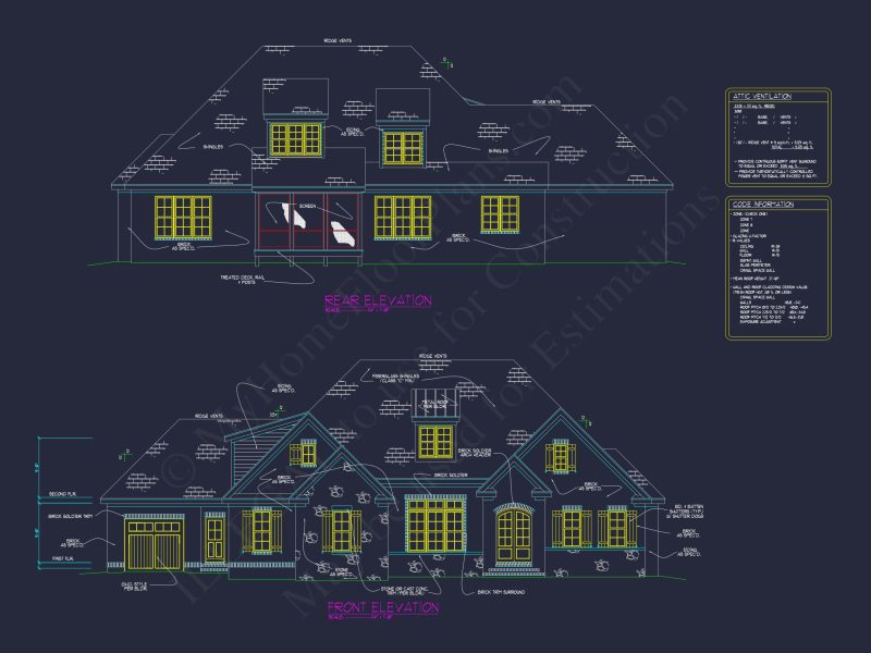 Elegant house Plan with Detailed Floor Blueprint Designs