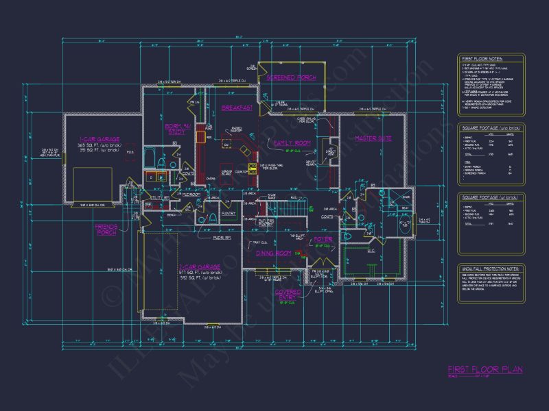 Elegant house Plan with Detailed Floor Blueprint Designs
